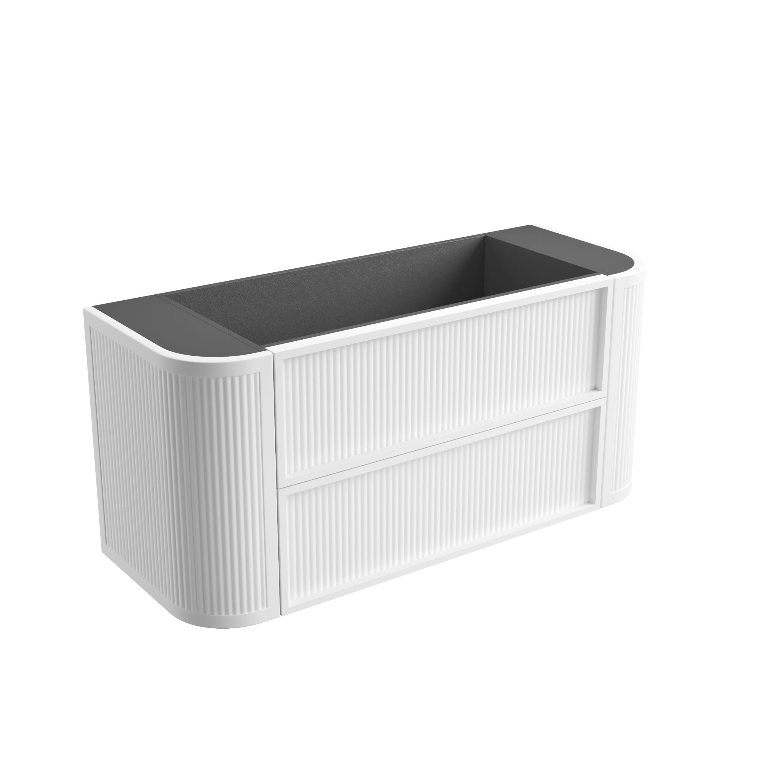 Ramee Matte White Fluted Wall Hung Vanity
