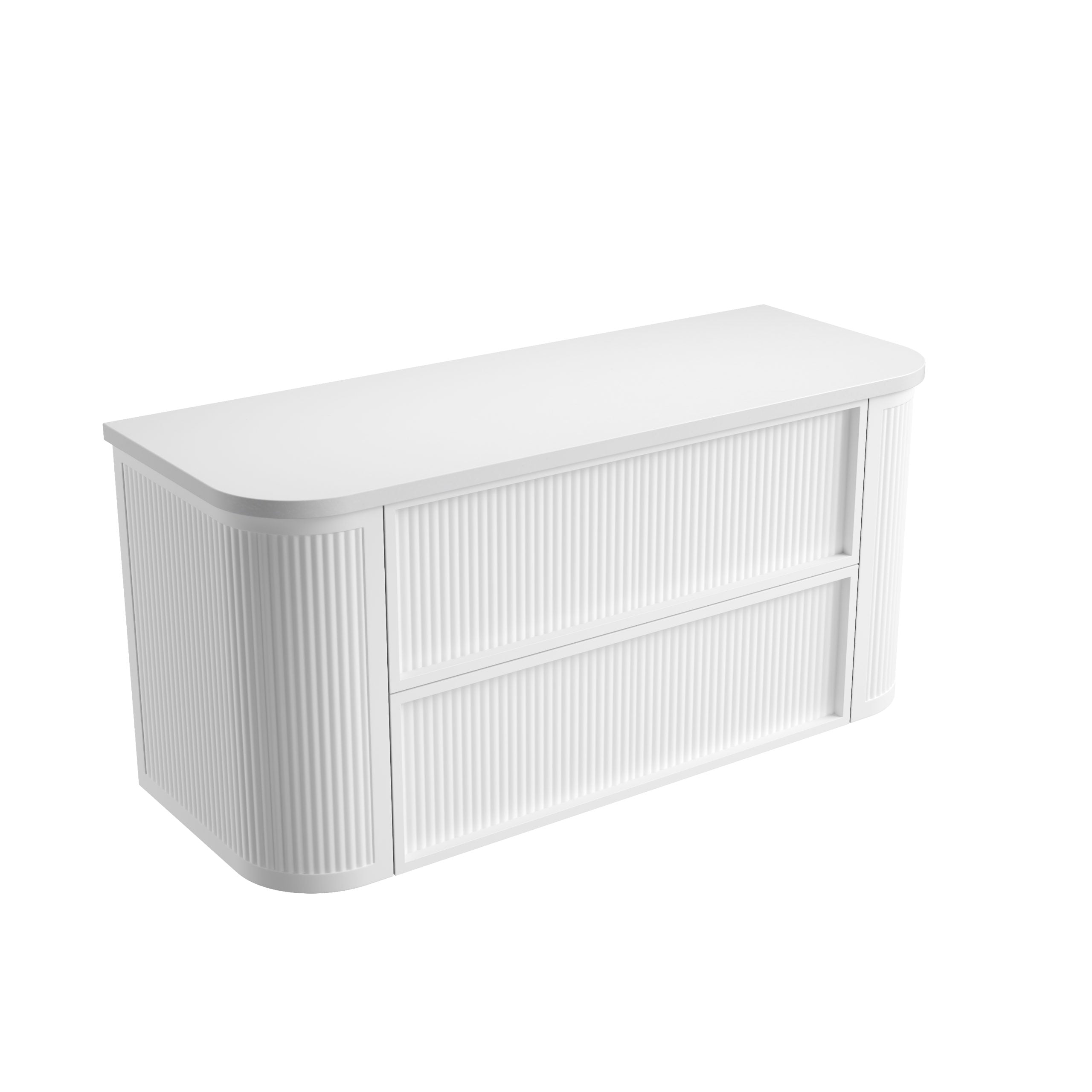Ramee Matte White Fluted Wall Hung Vanity