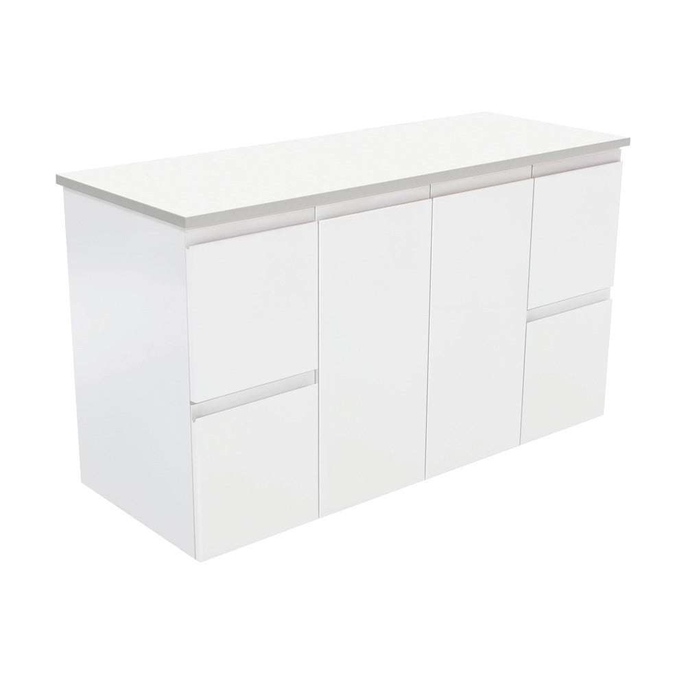 Finger Pull Satin White Vanity (Cabinet Only)