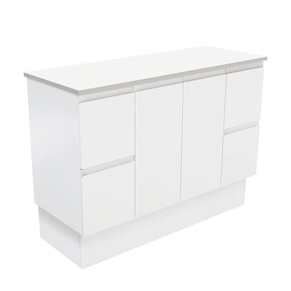 Finger Pull Satin White Vanity (Cabinet Only)