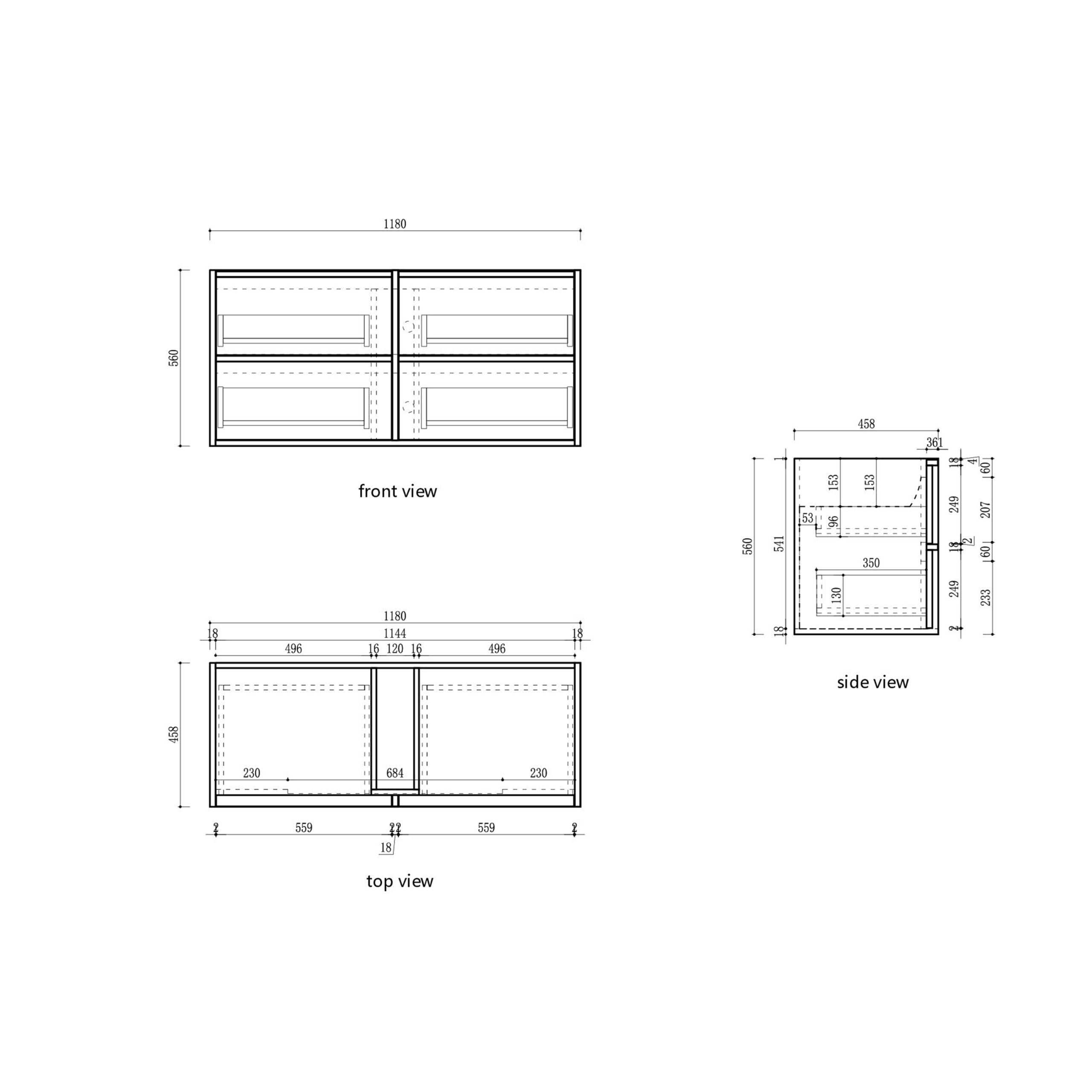 Venetta Fluted Framed Wall Hung Harvest Oak Vanity