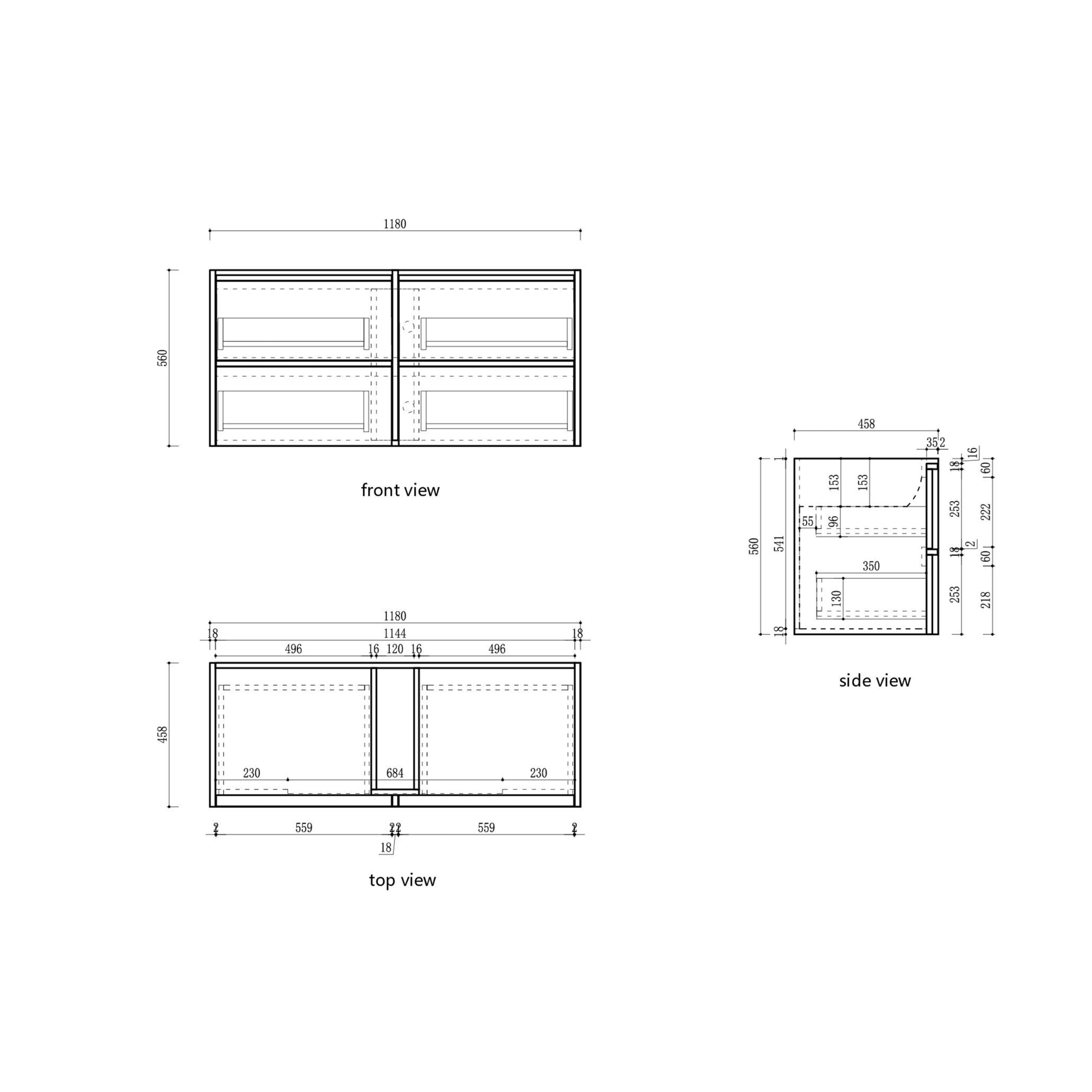 Venetta Framed Wall Hung Harvest Oak Vanity