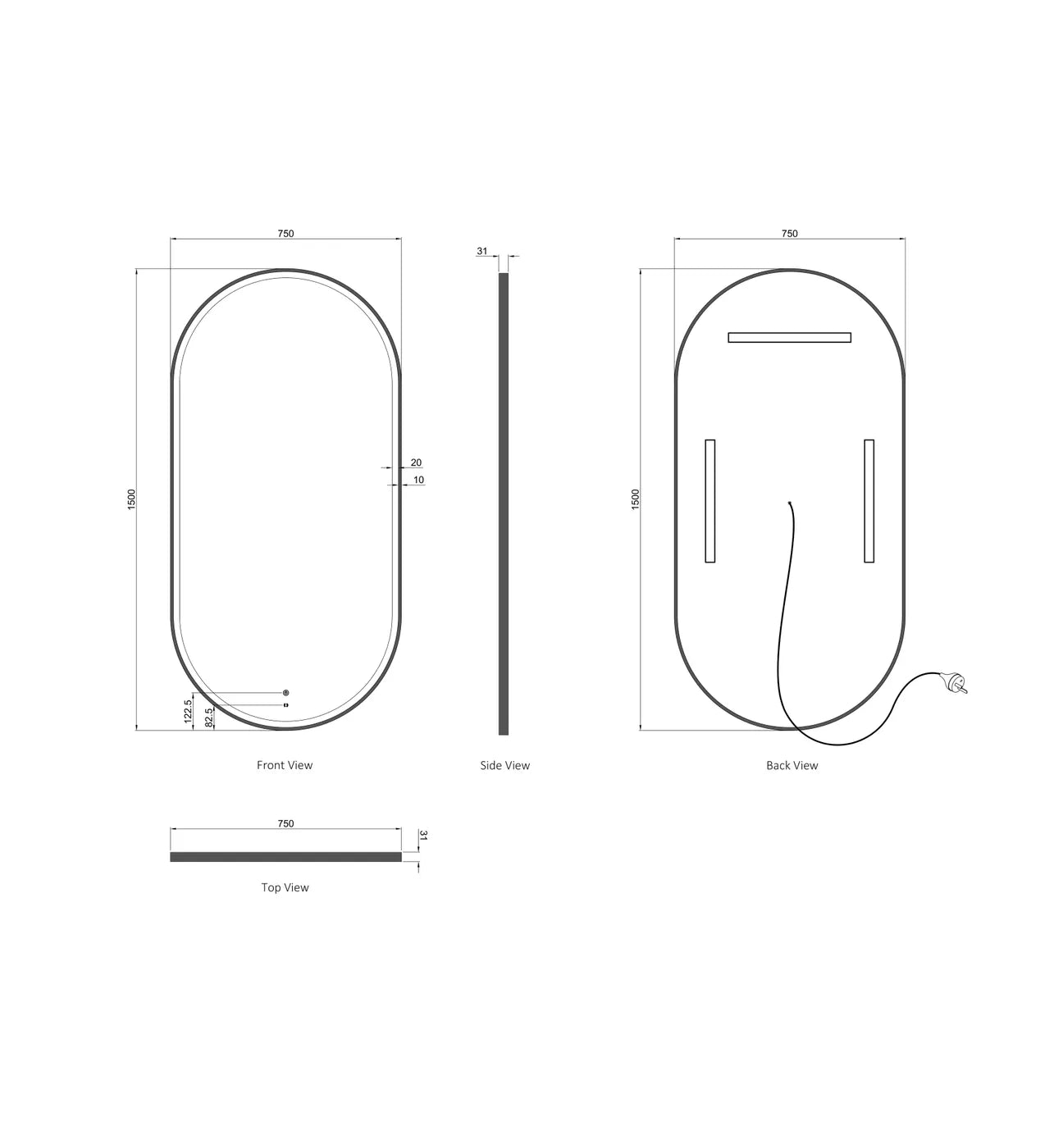 Noosa LED Mirror With Metal Frame