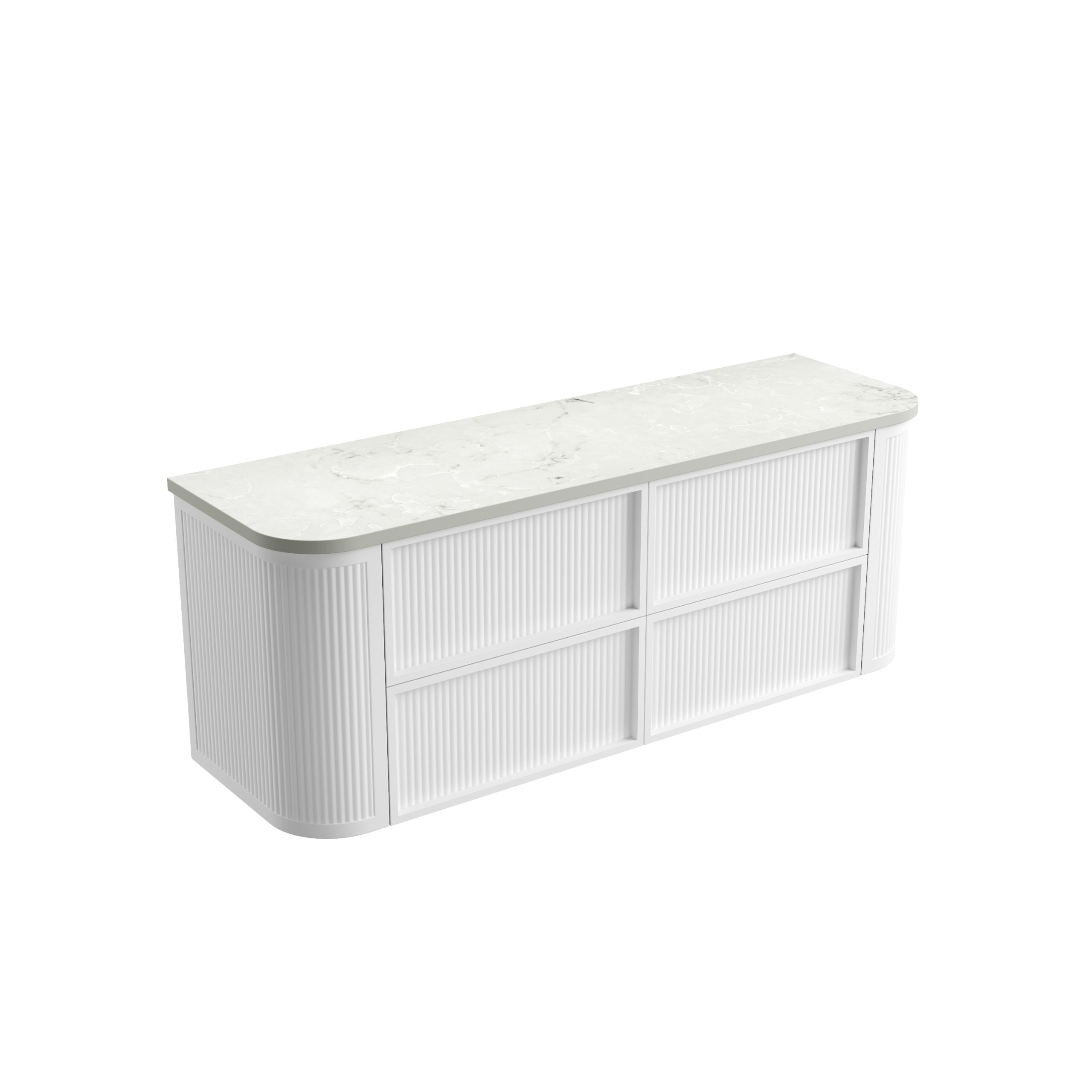 Ramee Matte White Fluted Wall Hung Vanity