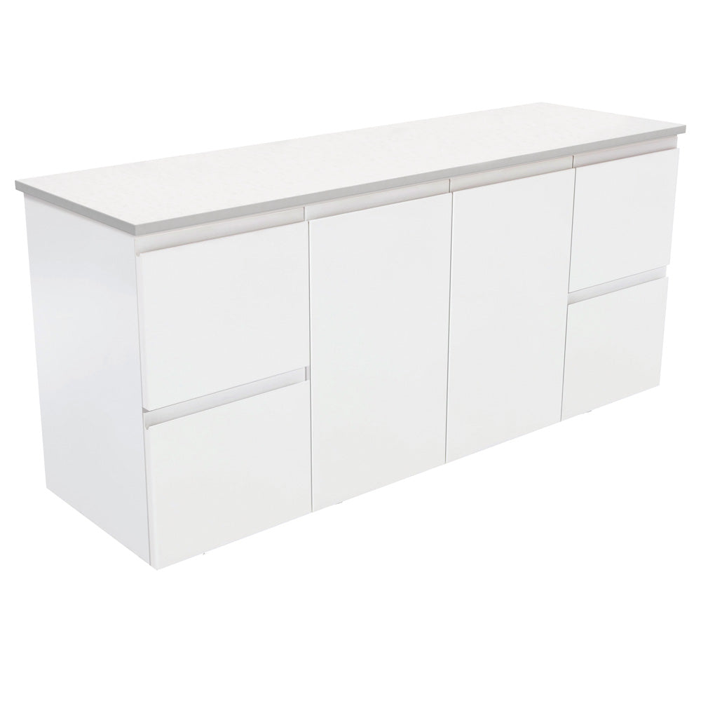 Finger Pull Satin White Vanity (Cabinet Only)
