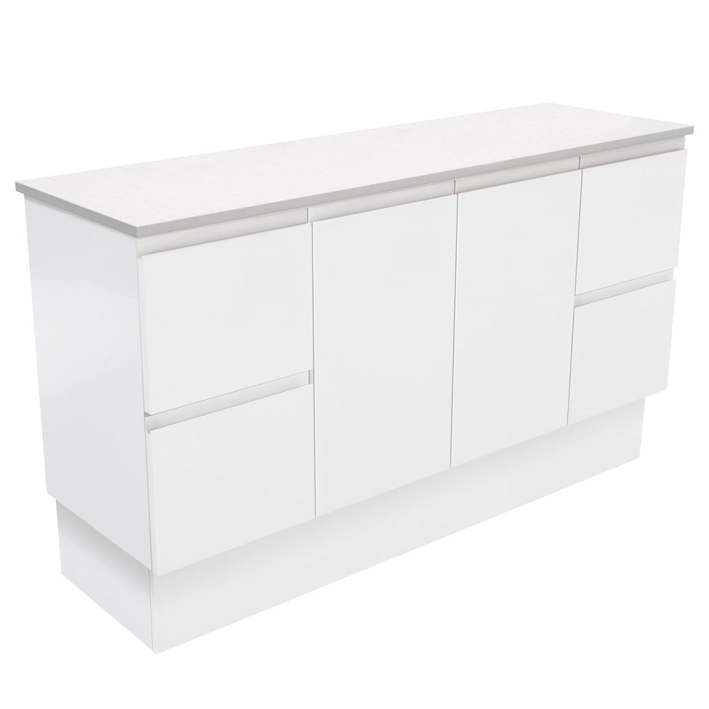 Finger Pull Satin White Vanity (Cabinet Only)