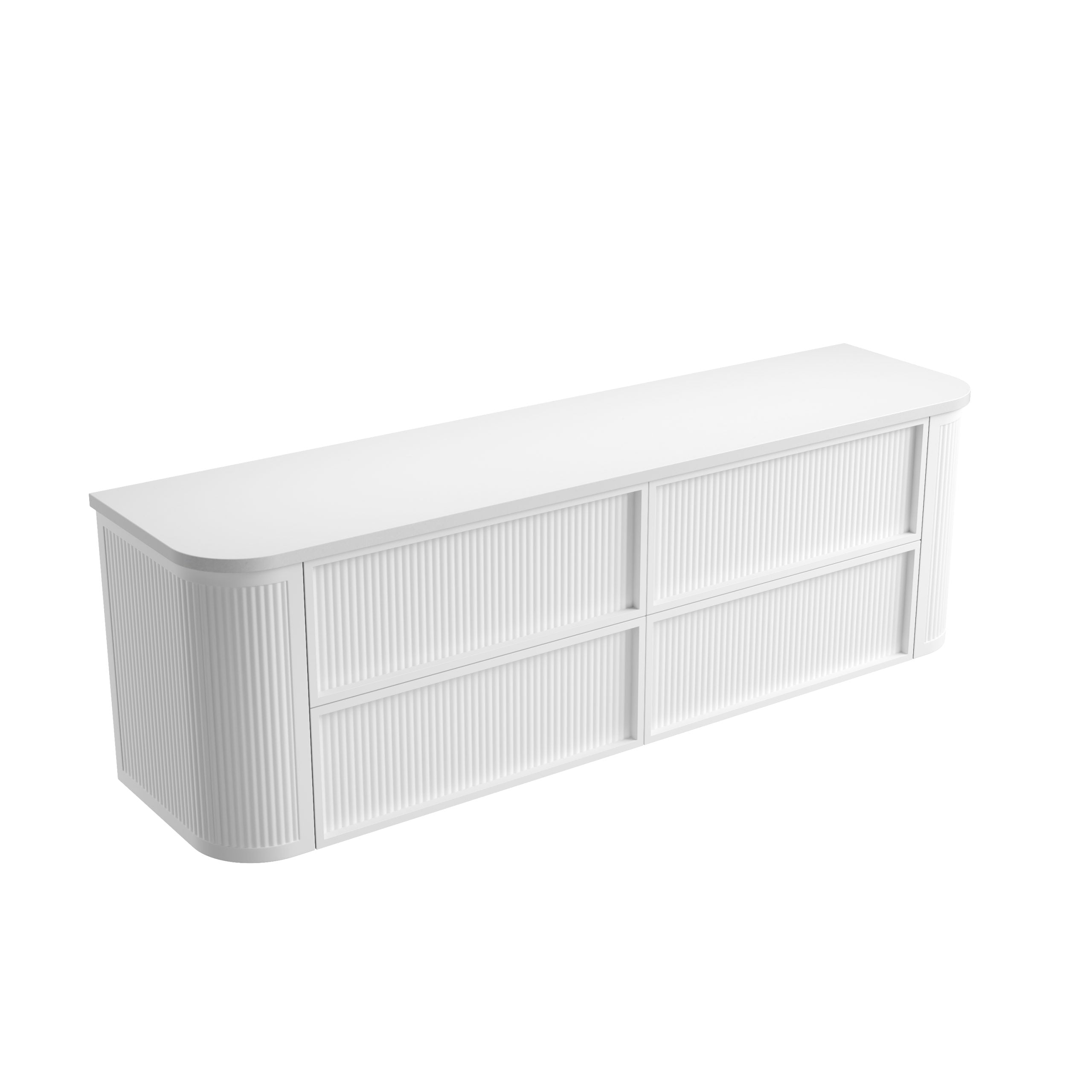 Ramee Matte White Fluted Wall Hung Vanity