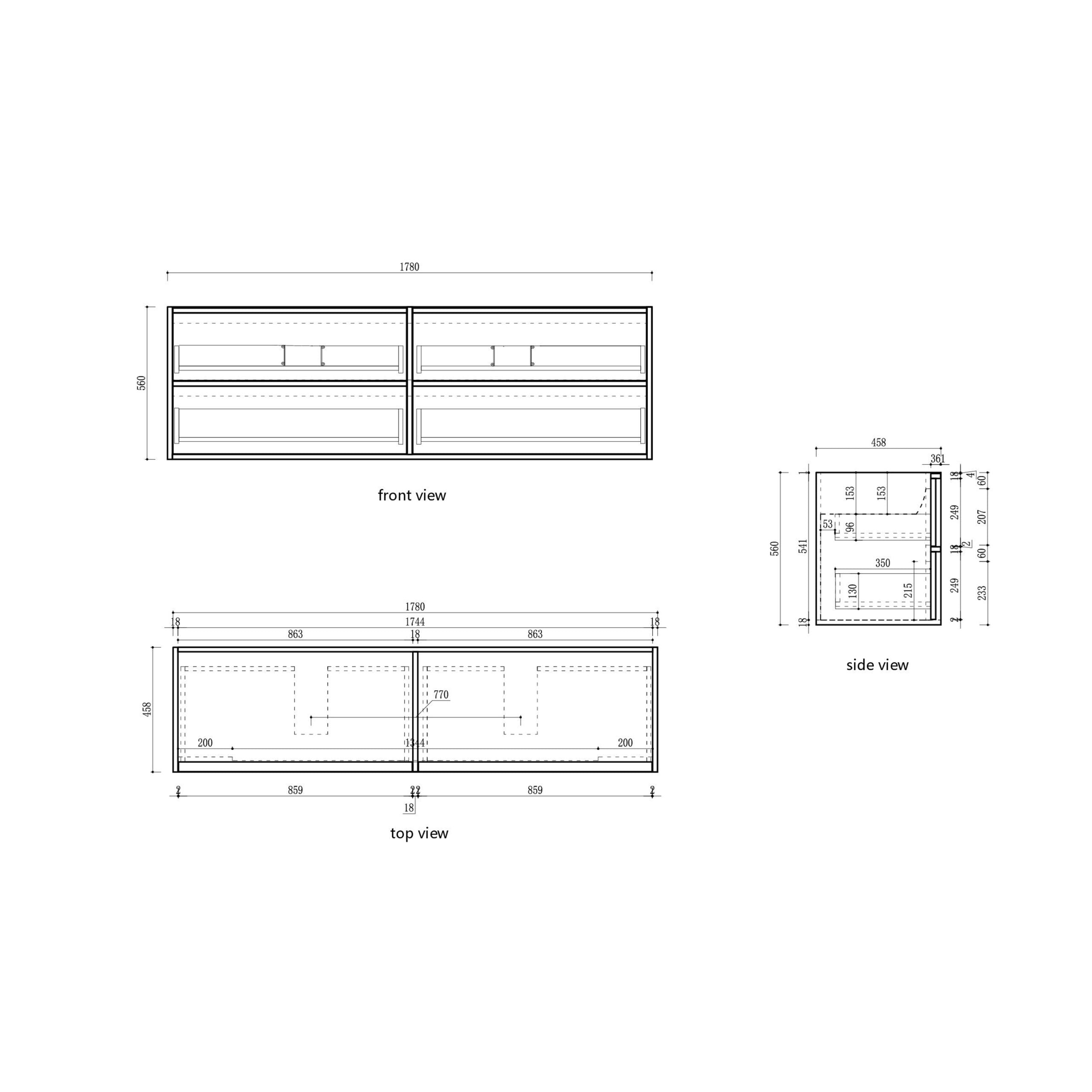 Venetta Fluted Framed Wall Hung Harvest Oak Vanity