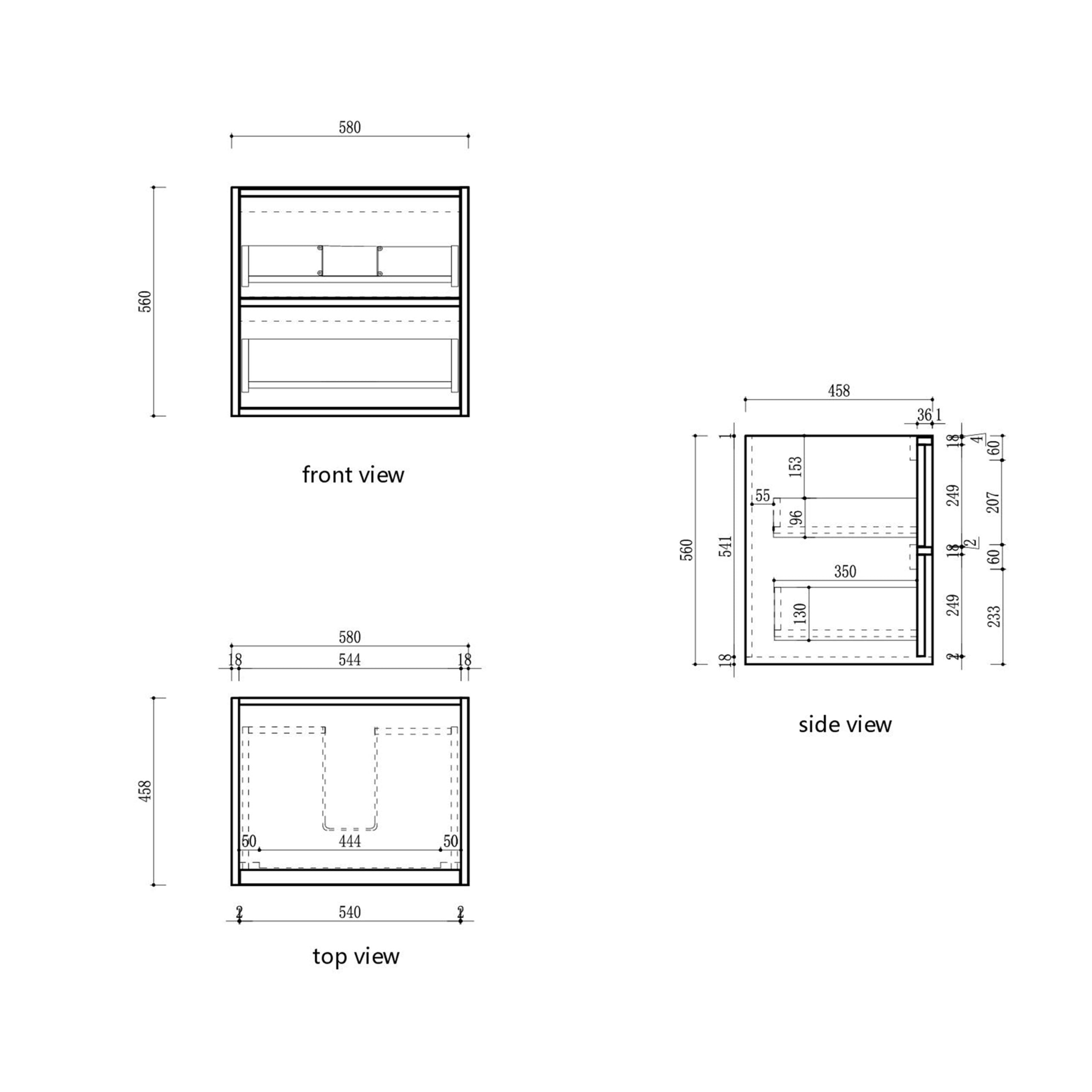 Venetta Fluted Framed Wall Hung Harvest Oak Vanity