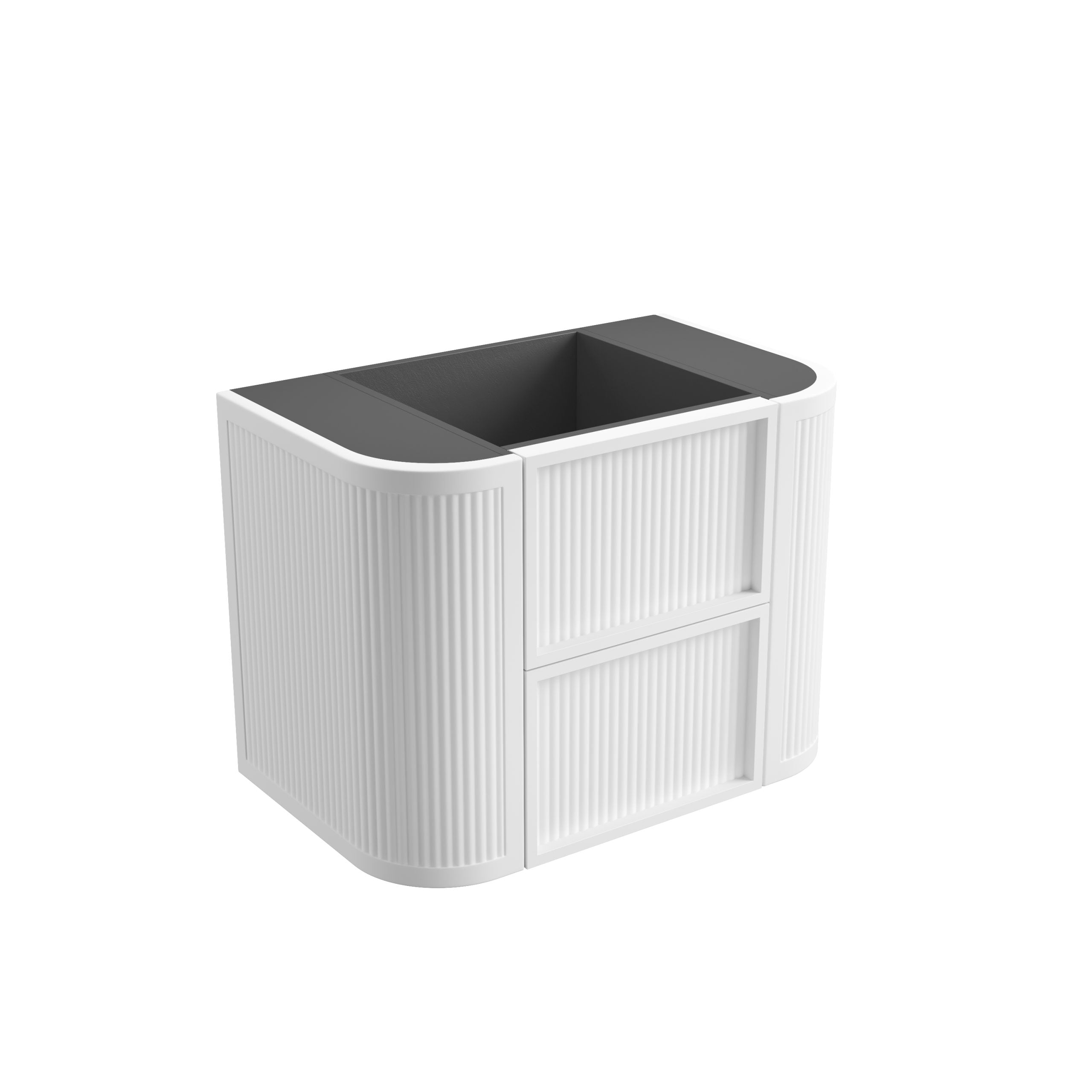 Ramee Matte White Fluted Wall Hung Vanity