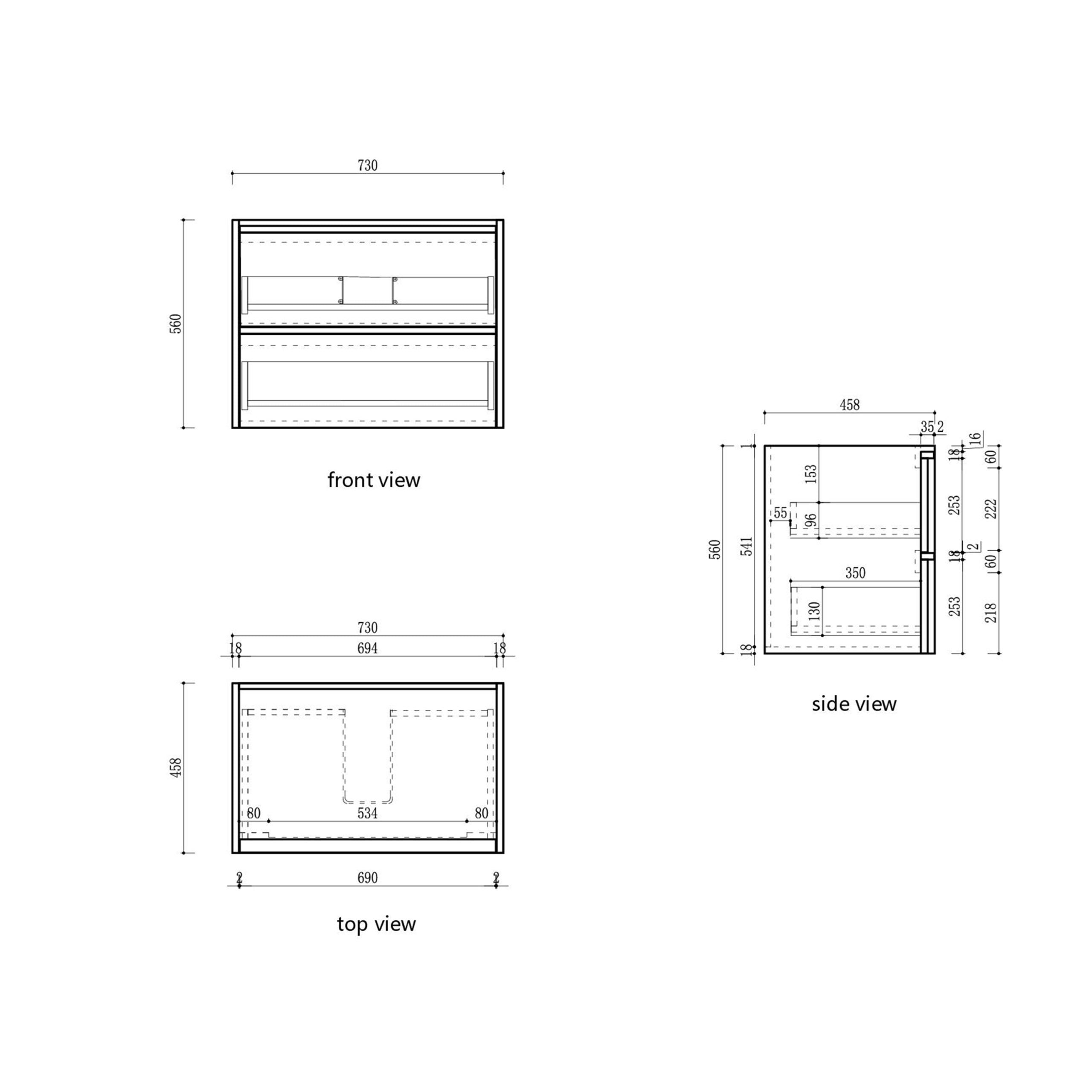 Venetta Framed Wall Hung Harvest Oak Vanity