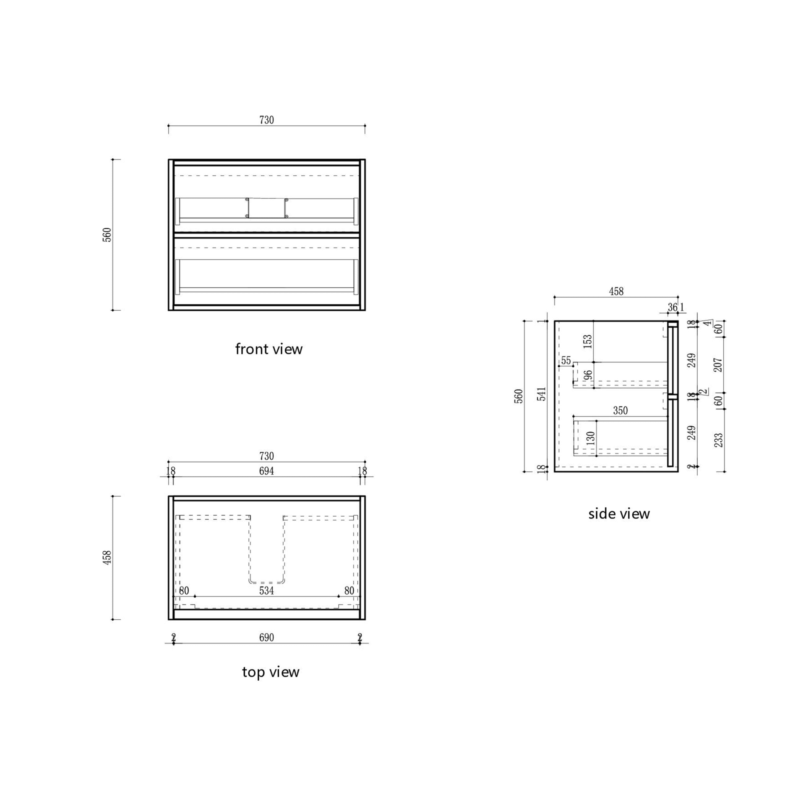 Venetta Fluted Framed Wall Hung Harvest Oak Vanity