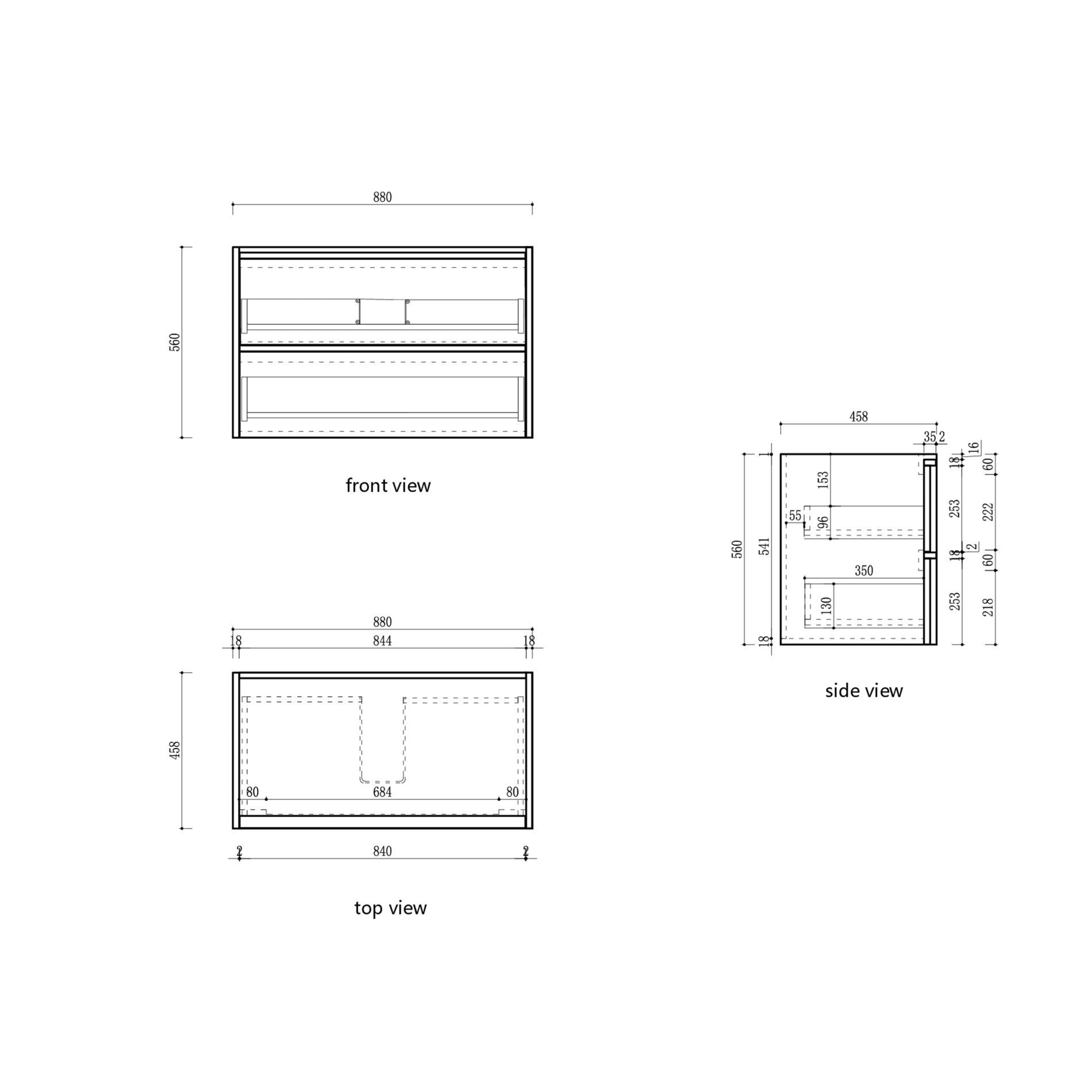 Venetta Framed Wall Hung Harvest Oak Vanity