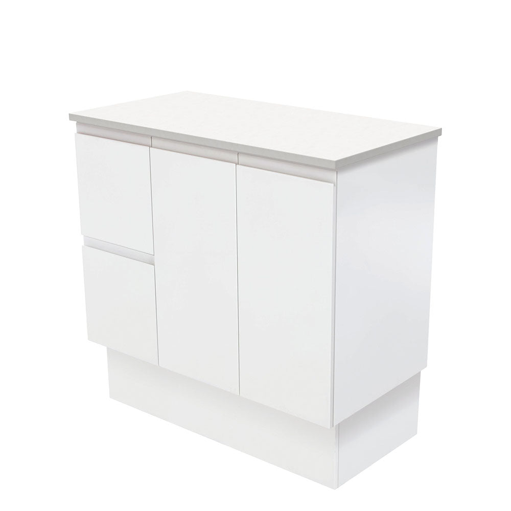 Finger Pull Satin White Vanity (Cabinet Only)