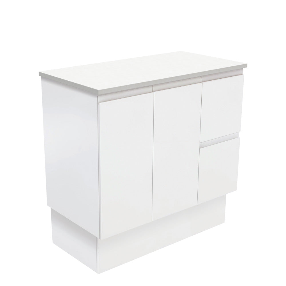 Finger Pull Satin White Vanity (Cabinet Only)