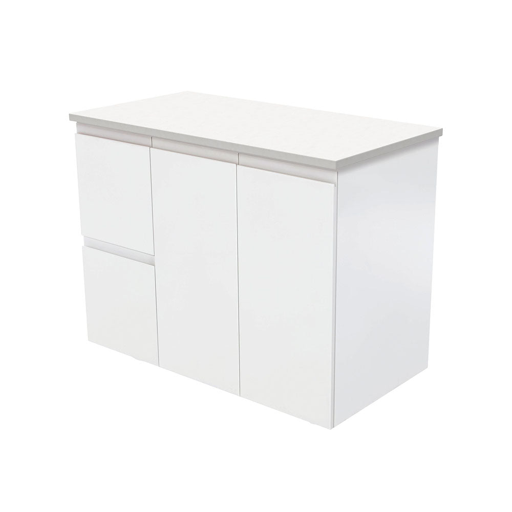 Finger Pull Satin White Vanity (Cabinet Only)