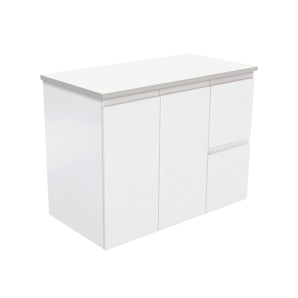 Finger Pull Satin White Vanity (Cabinet Only)