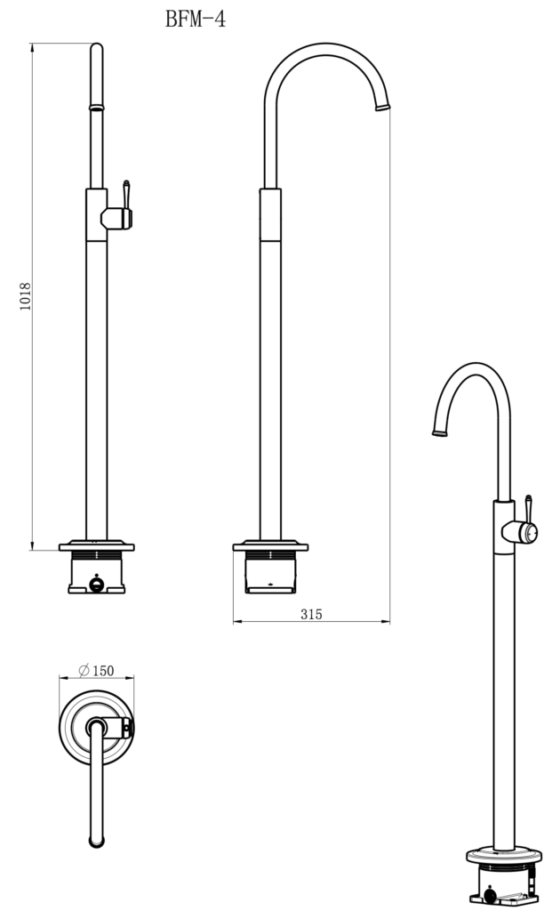 Mica Heritage Freestanding Bath Mixer - Neche Interiors