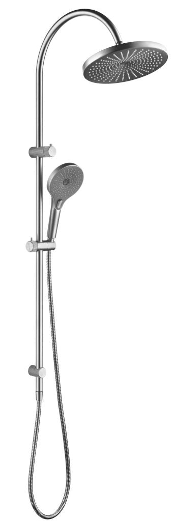 Mica Fluted Gooseneck Dual Shower Rail - Neche Interiors