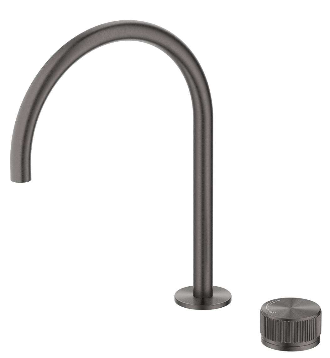 Mica Fluted Gooseneck Hob Sink/Basin Mixer Set - Neche Interiors