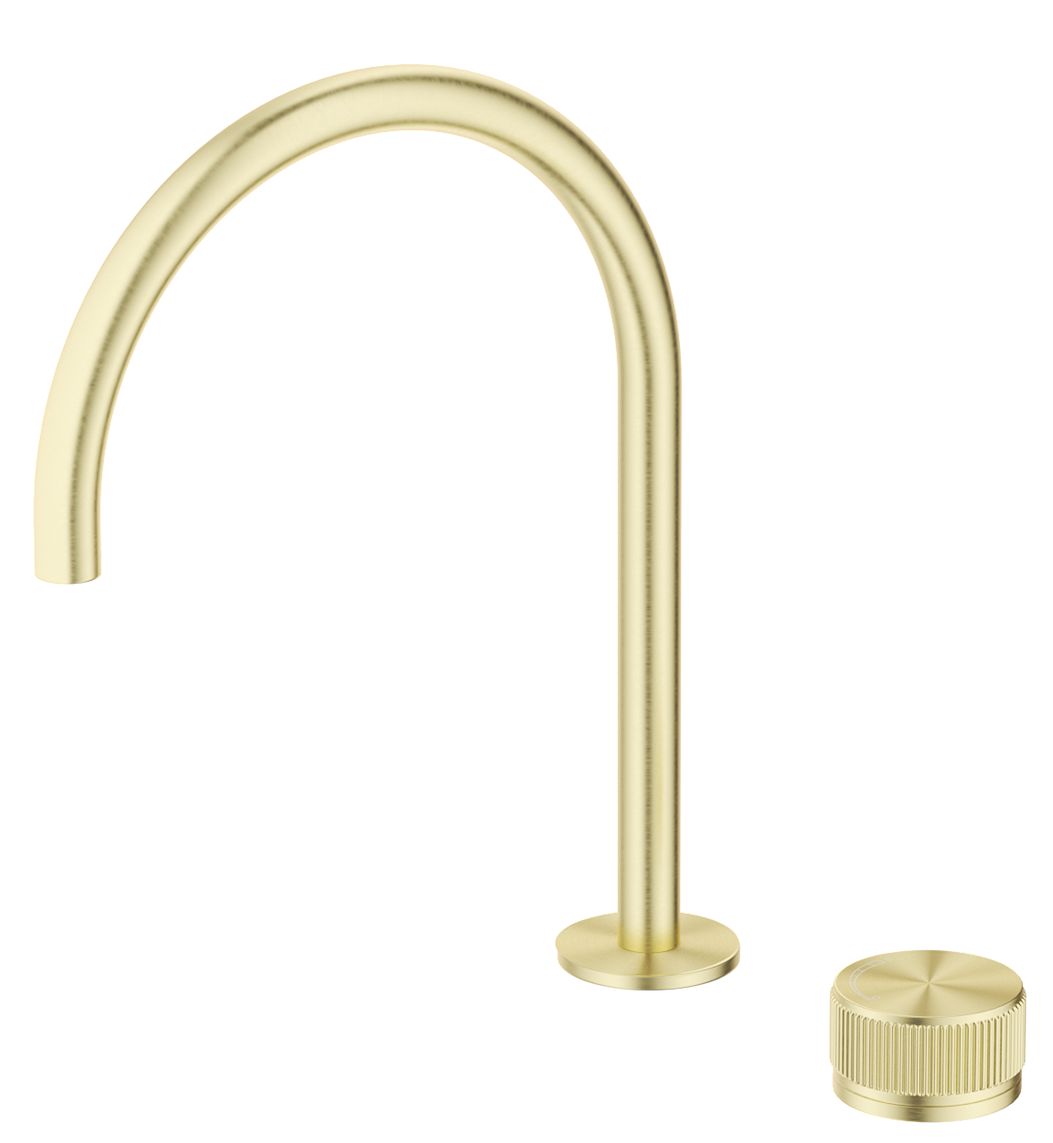 Mica Fluted Gooseneck Hob Sink/Basin Mixer Set - Neche Interiors