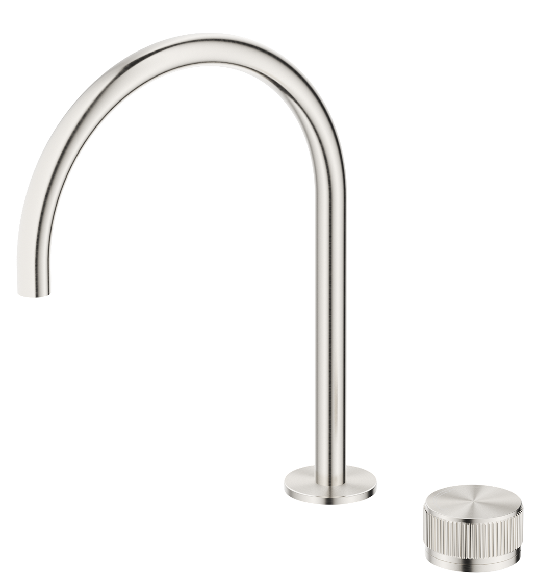 Mica Fluted Gooseneck Hob Sink/Basin Mixer Set - Neche Interiors