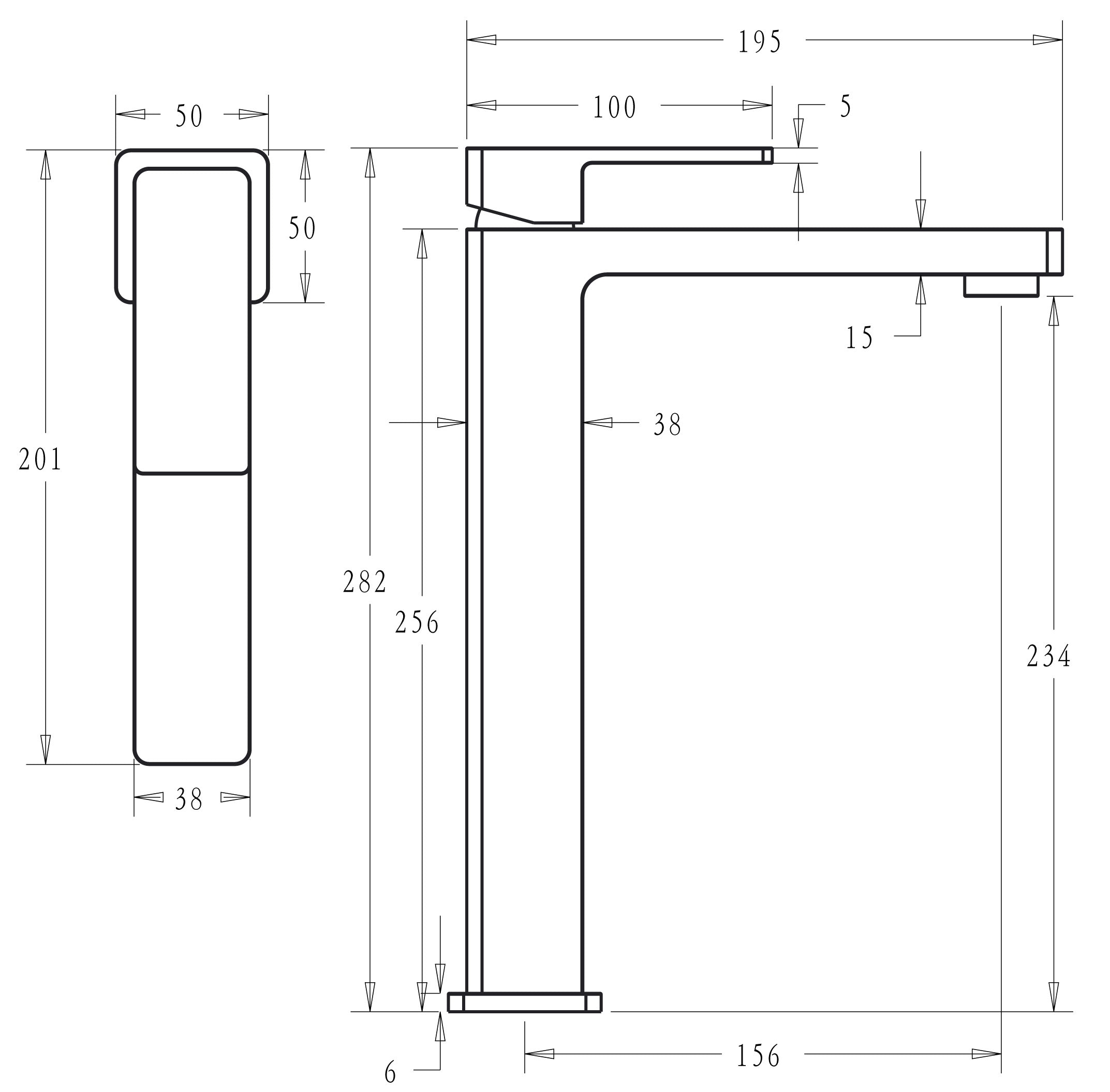 Ceram High Rise Basin Mixer