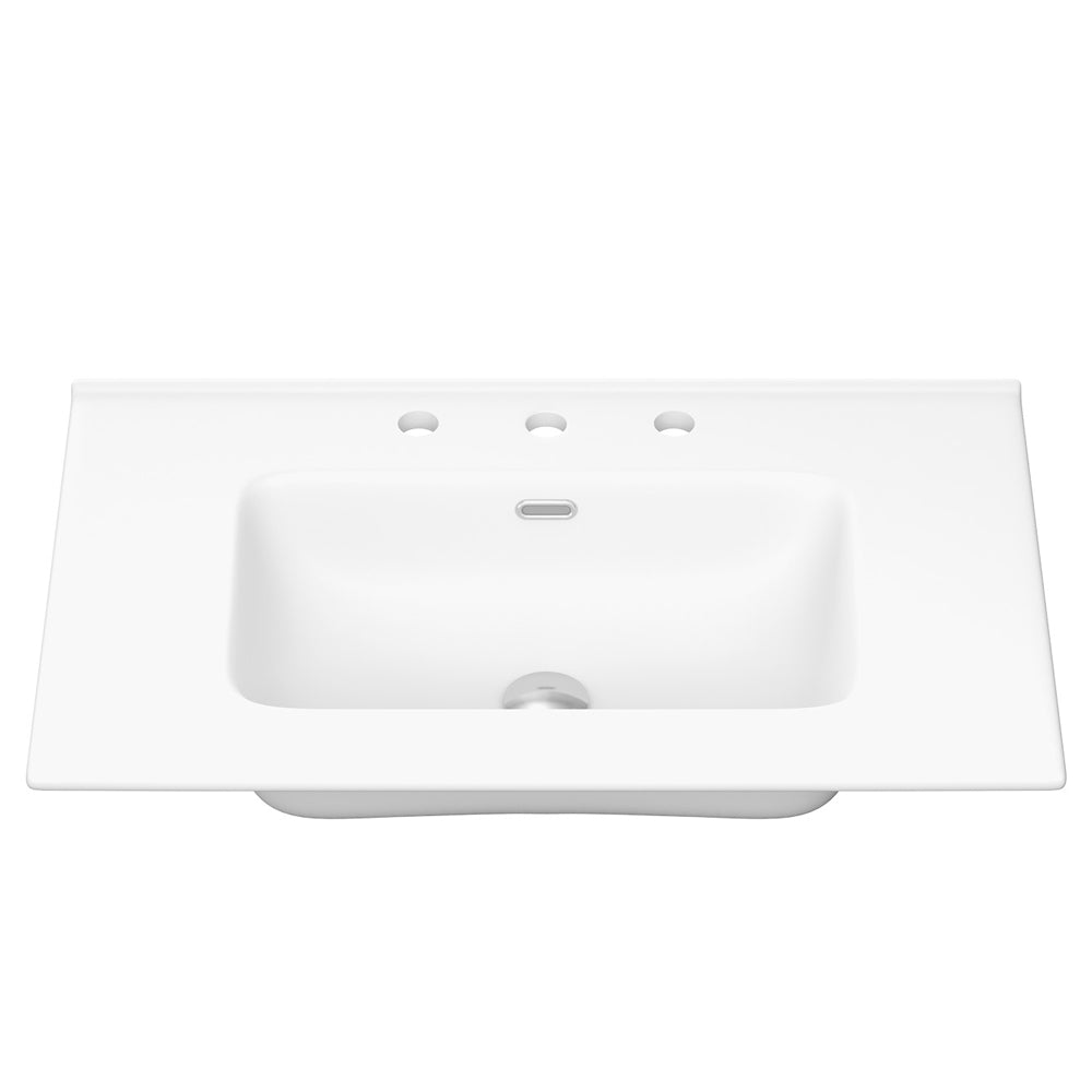 Joli Matte White Ceramic Vanity Top
