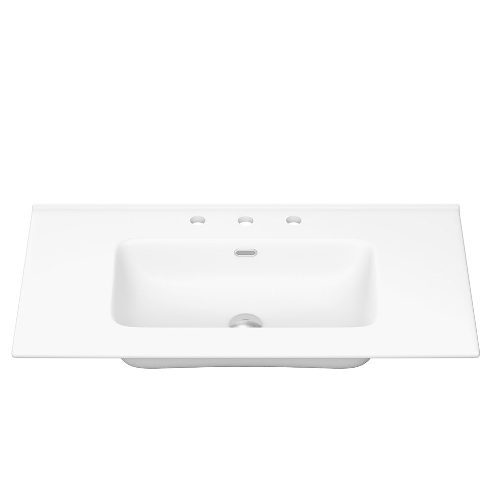 Joli Matte White Ceramic Vanity Top