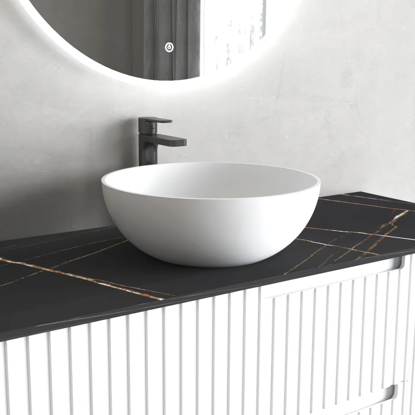 London Solid Surface Matte White Basin
