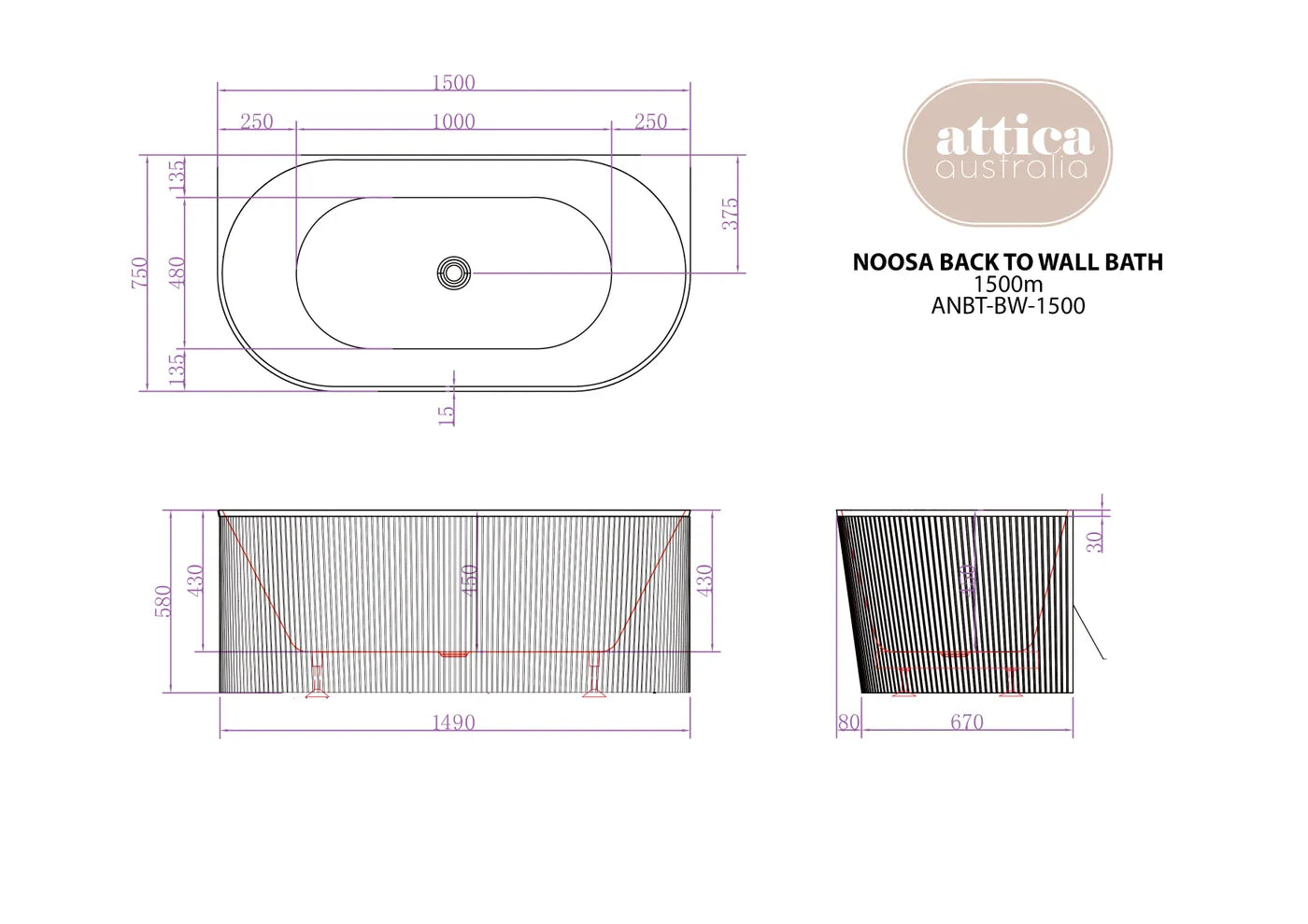 Noosa Freestanding Designer Bath