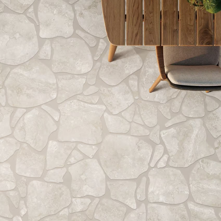 Norcia Travertine Porcelain Crazy Pave