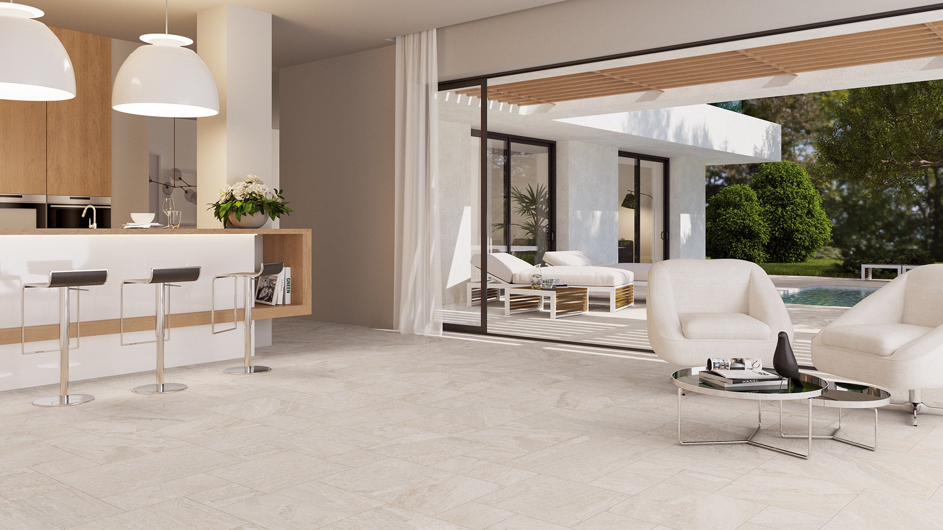 Oberon White French Pattern