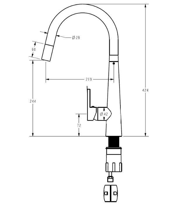Luxa Pull Out Sink Mixer
