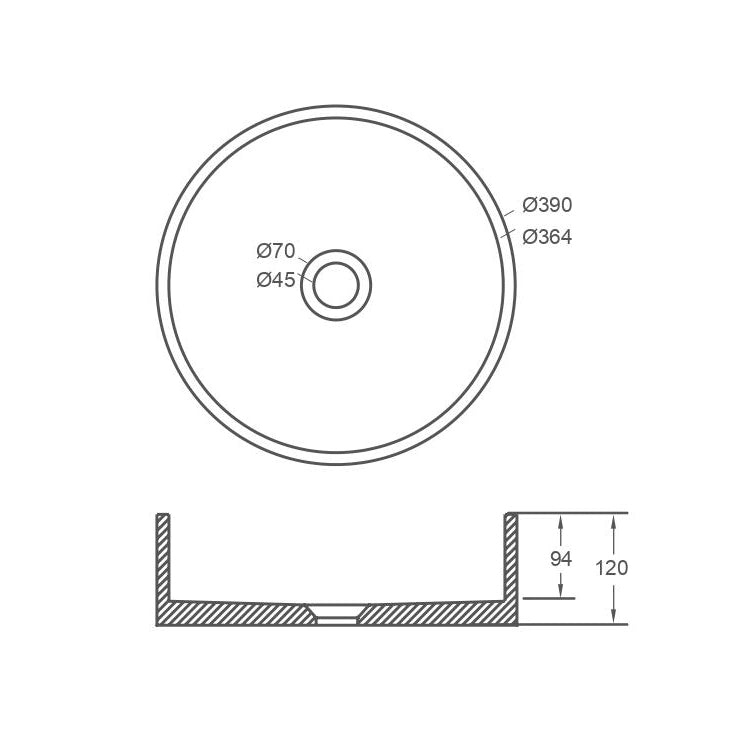 Perugia Concrete Counter Top Basin
