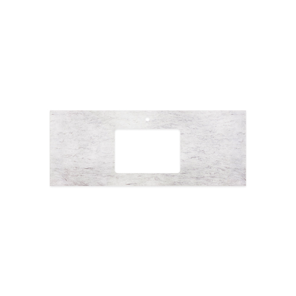 Polar Sacco Silica Free Stone Top Rectangular Full Depth with Single Undermount Basin Hole & Tap Hole - Neche Interiors