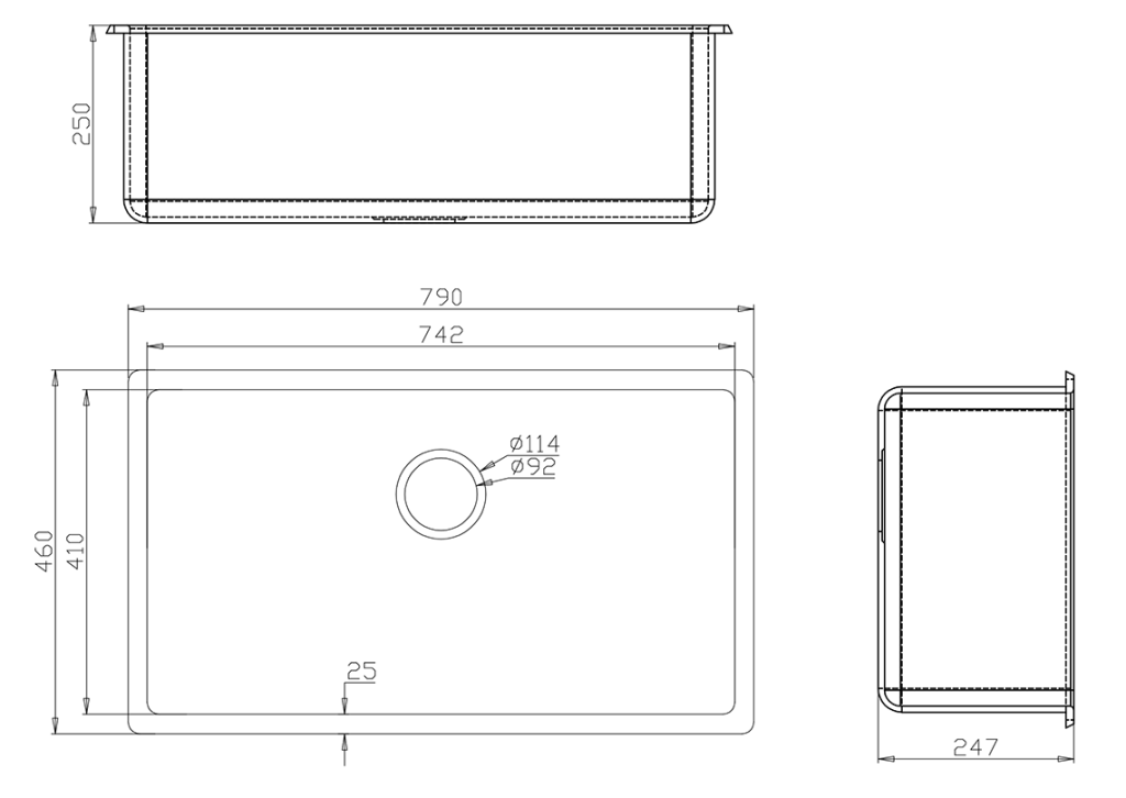 Fomos Sink 790 x 460mm - Single Bowl - Neche Interiors
