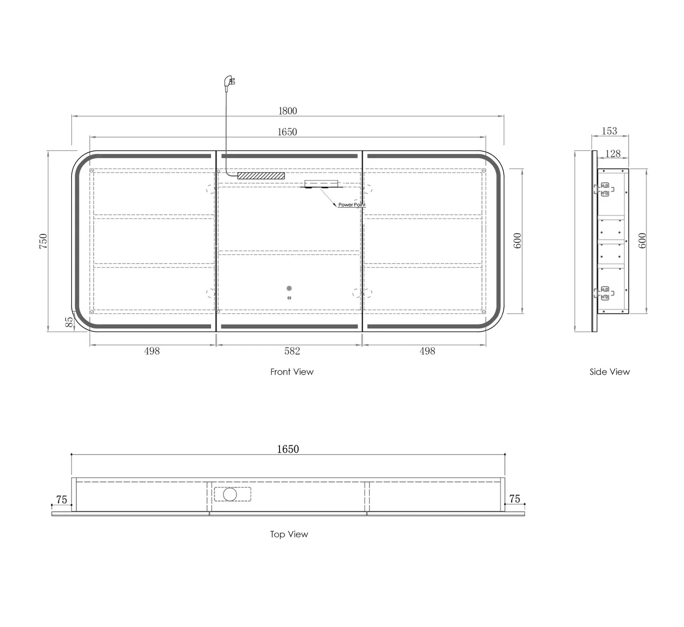 Newport LED Shaving Cabinet - Neche Interiors