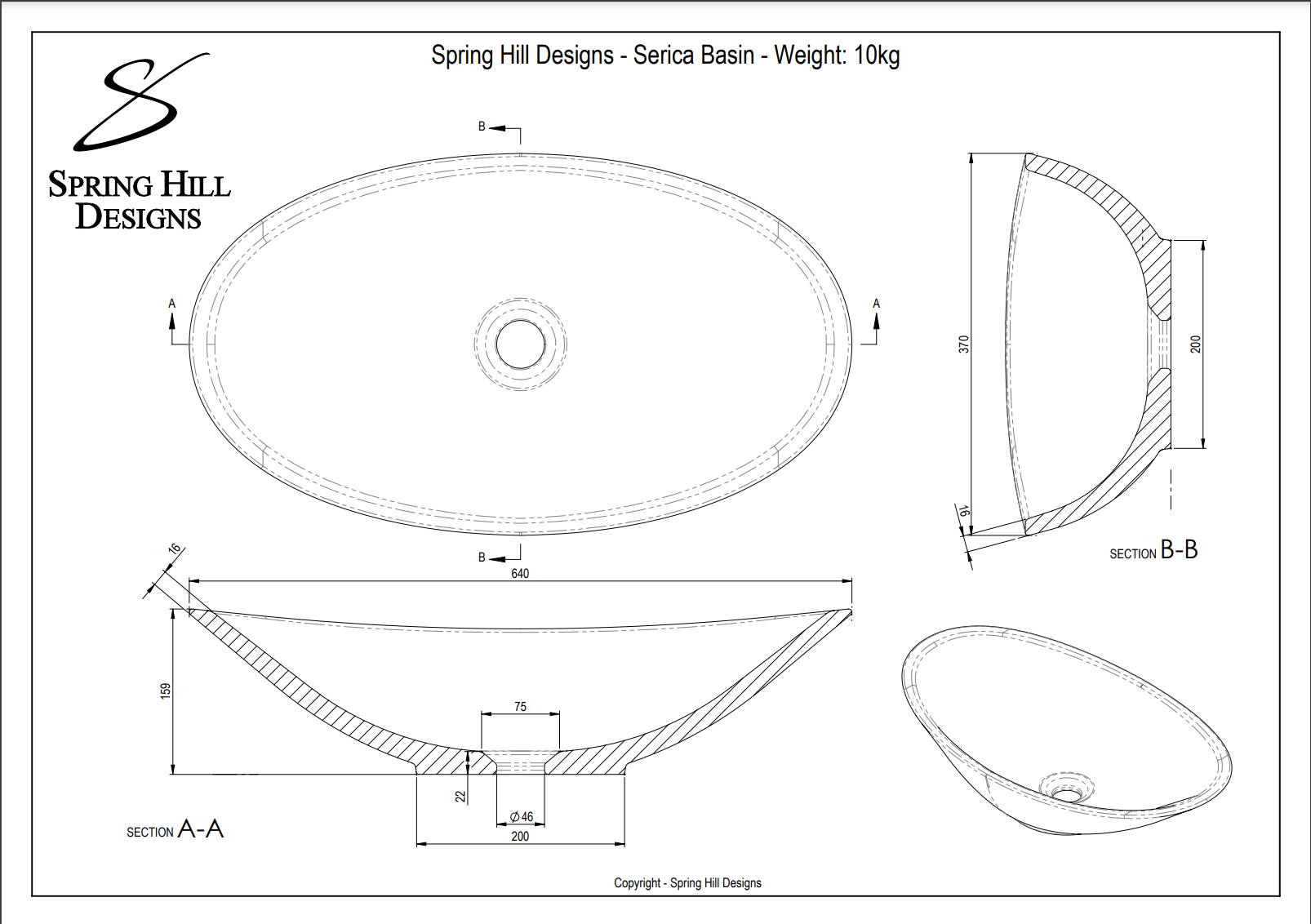 Serica Concrete Basin by Spring Hill Designs
