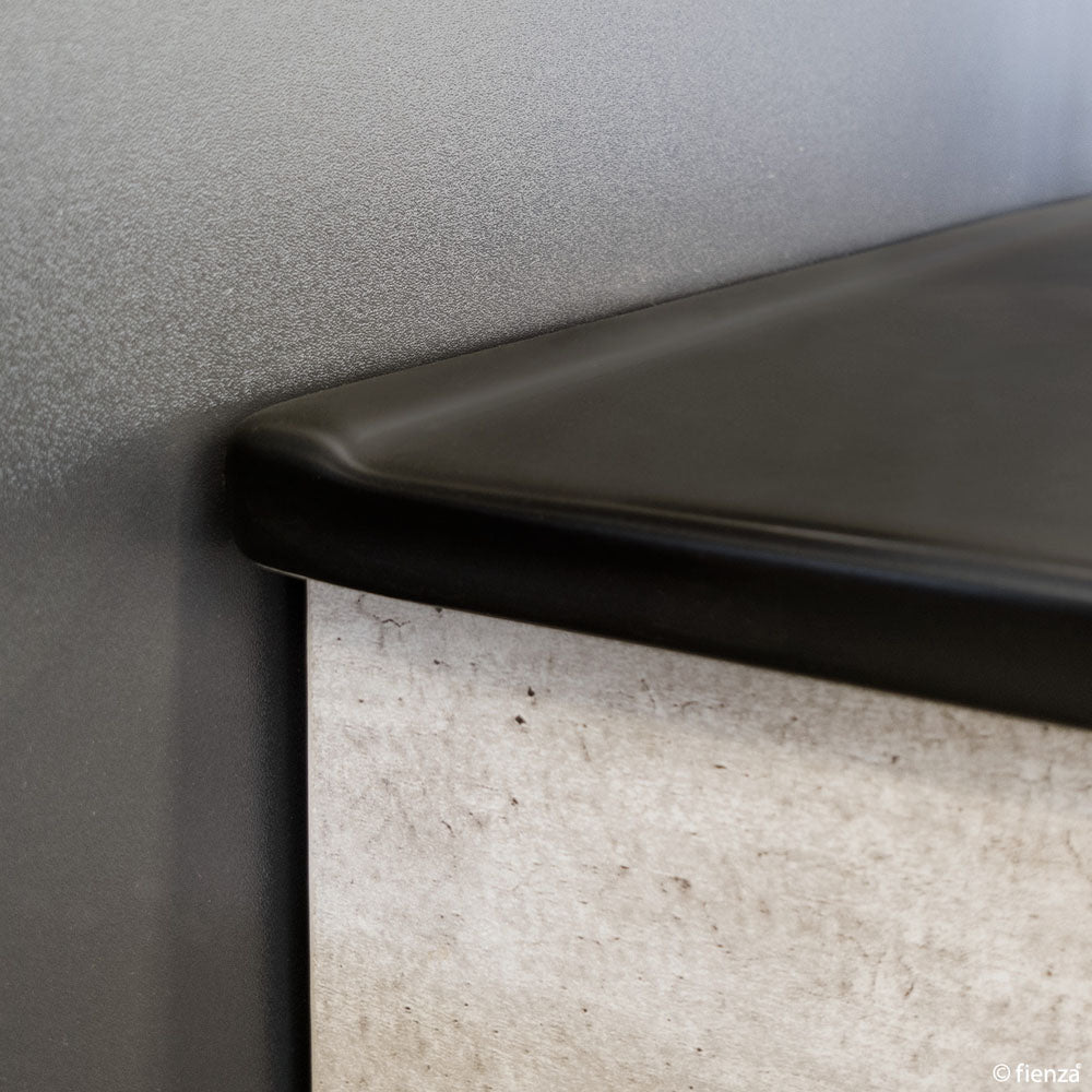 Dolce Matte Black Amato 900 Walnut Vaniyu on Kick, Satin Black Panels