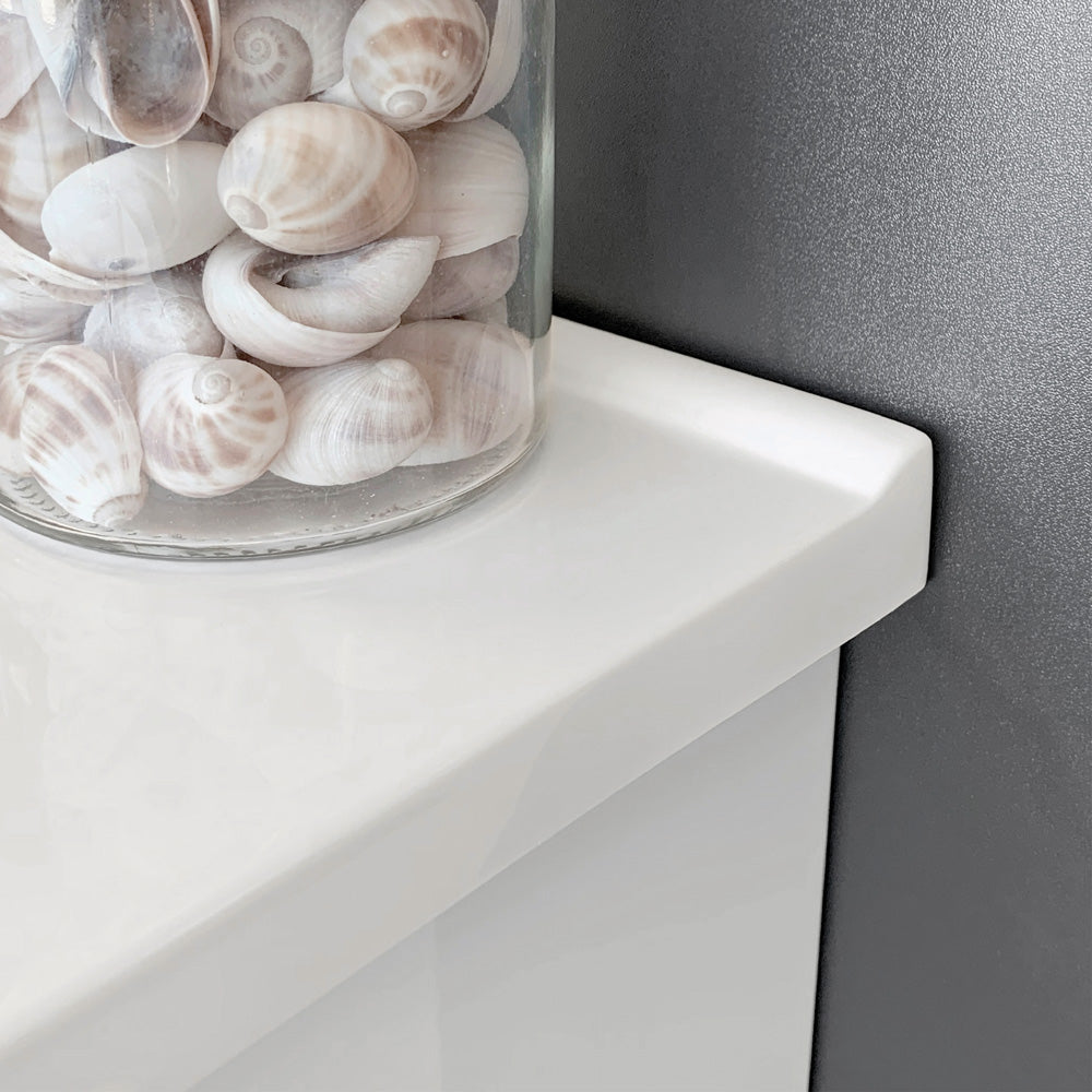 Vanessa Amato 750 Satin White Vanity On Kick, Industrial Panels