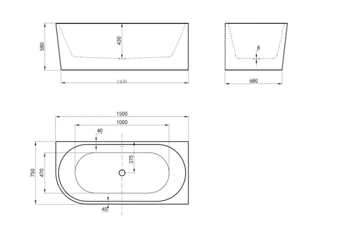 New York Freestanding Corner Bath