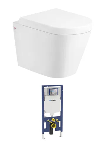 Alzano Wall Hung Pan and Geberit Cistern Set