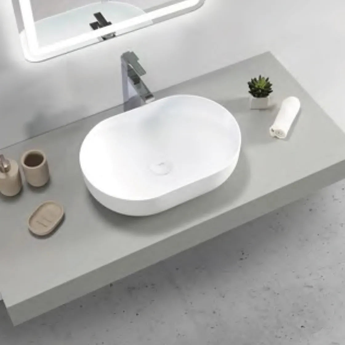 Portofino Matte White Solid Surface Basin