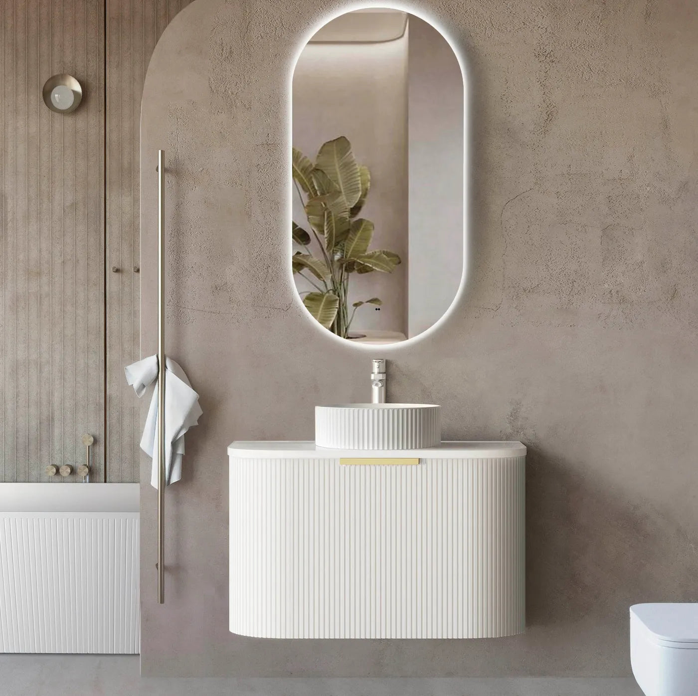 The Bondi Collection - Fluted Satin White