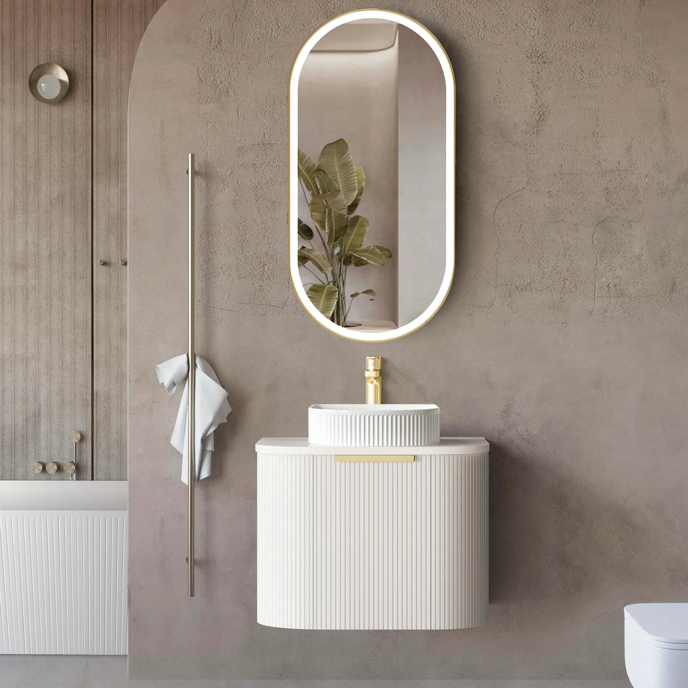 The Bondi Collection - Fluted Satin White