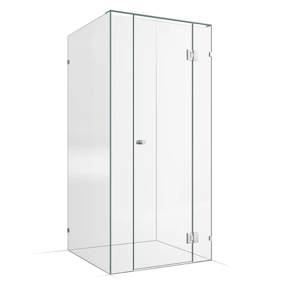 Purity Frameless Enclosed Shower Glass - Square Enclosed