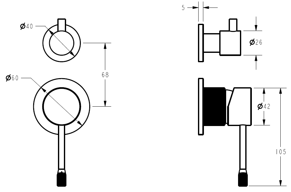 Linie Wall Mixer With Diverter