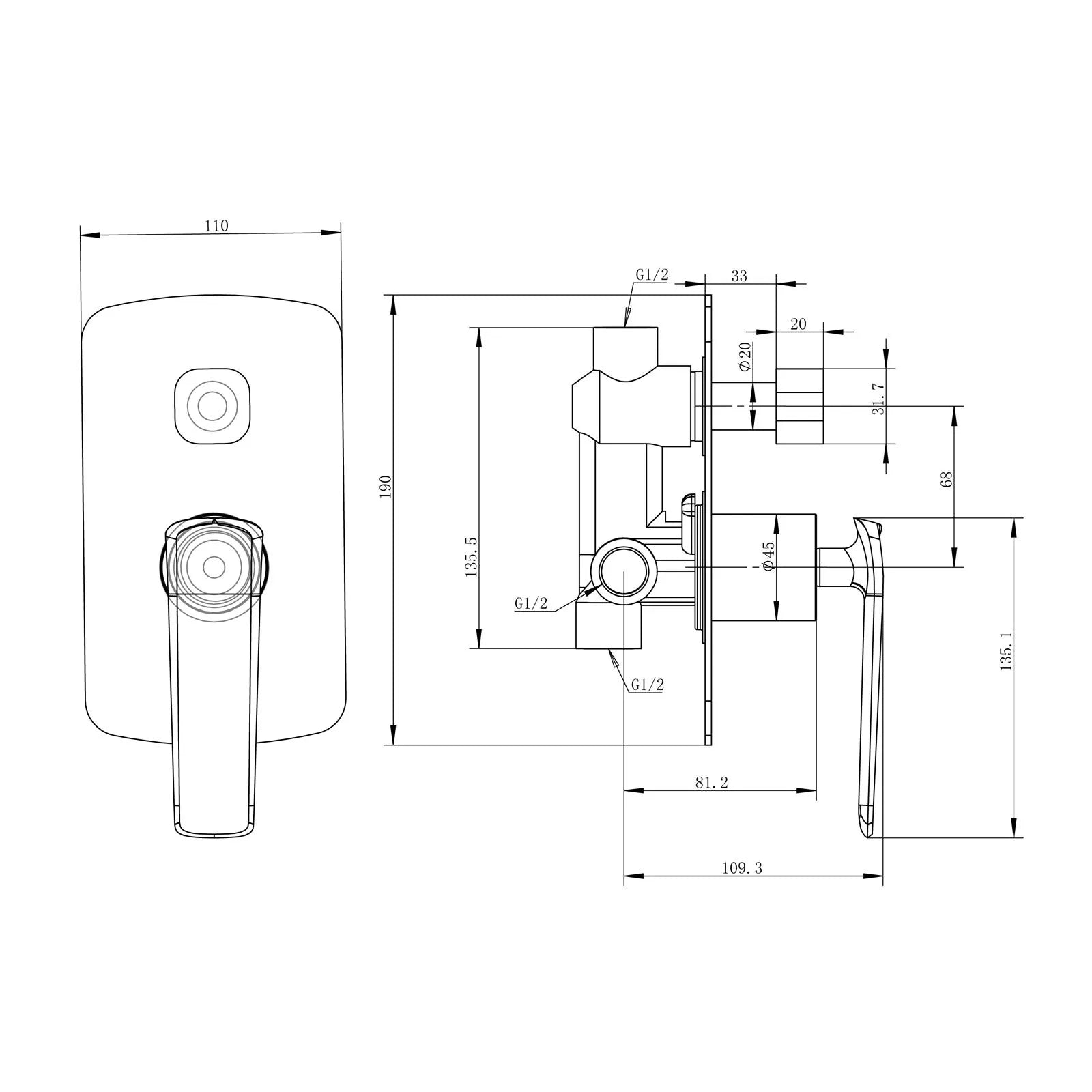 Esperia Shower Mixer With Diverter