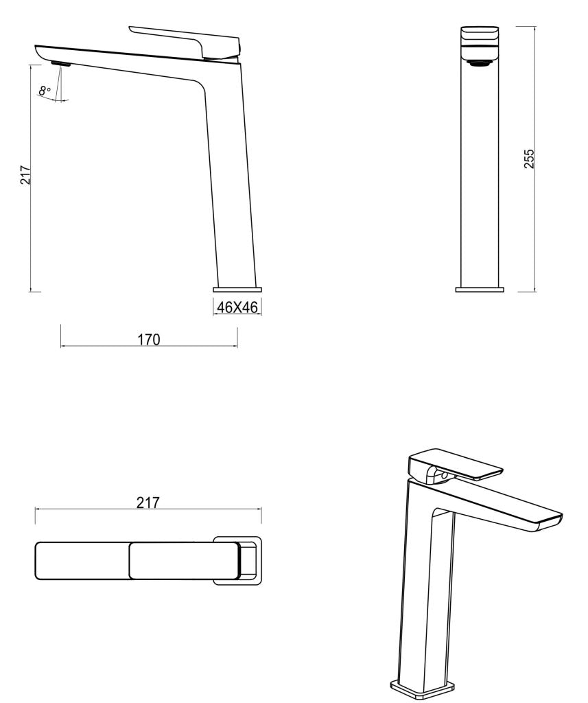Tiago Tall Basin Mixer - Neche Interiors